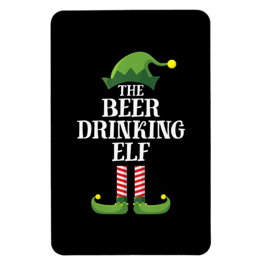 ビールを飲むクリスマス・誕生日 マグネット (縦)