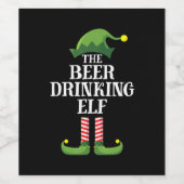 ビールを飲むクリスマス・誕生日 ワインラベル (シングルラベル)