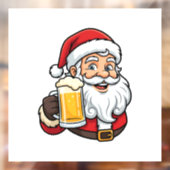 ビールを飲むサンタクロースのクリスマス グラフィック ウィンドウサイン (シート2)