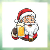 ビールを飲むサンタクロースのクリスマス グラフィック ウィンドウサイン (シート3)