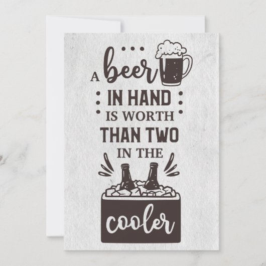 ビールを飲むビールは値打ちがある 招待状 (正面)