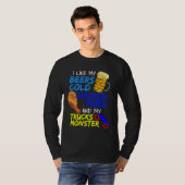 ビールを飲むフライドチキン Tシャツ (正面フル)