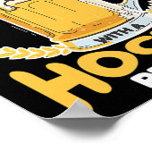 ビールを飲むホッケー好き ポスター (角)