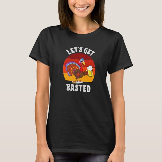 ビールを飲む七面鳥を食べに Tシャツ (正面)