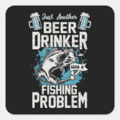 ビールを飲む人で魚釣り問題を抱える スクエアシール (正面)