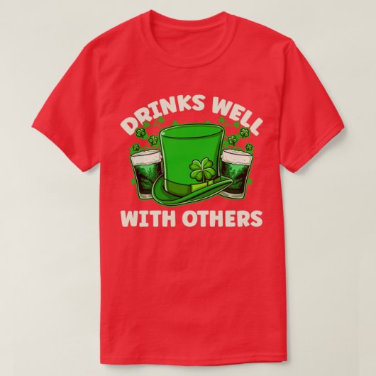 ビールを飲む人と一緒によく飲むSt patricks Tシャツ (デザイン正面)