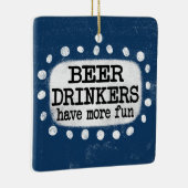 ビールを飲む人のおもしろいオーナメント セラミックオーナメント (右)