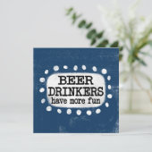 ビールを飲む人のおもしろいグリーティングカードの数が増える カード (スタンド正面)