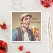 ビールを飲む人 スタンダードランチョンナプキン (インサイチュ)