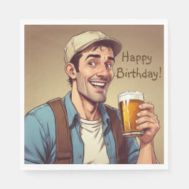 ビールを飲む人 スタンダードランチョンナプキン