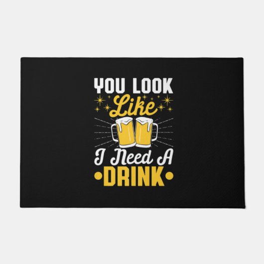 ビールを飲む人 ビールが飲みたい ビールの誕生日 ドアマット (正面)