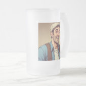 ビールを飲む人 フロストグラスビールジョッキ (正面右)