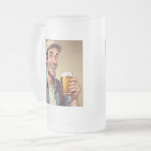 ビールを飲む人 フロストグラスビールジョッキ (正面左)
