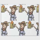 ビールを飲む人 ラッピングペーパー (フラット)