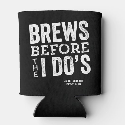 ビールを飲む前にビール結婚を飲むパーソナライズされた 缶クーラー (裏面)