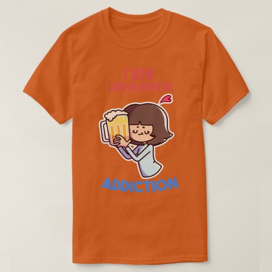 ビールを飲む女性 Tシャツ (デザイン正面)