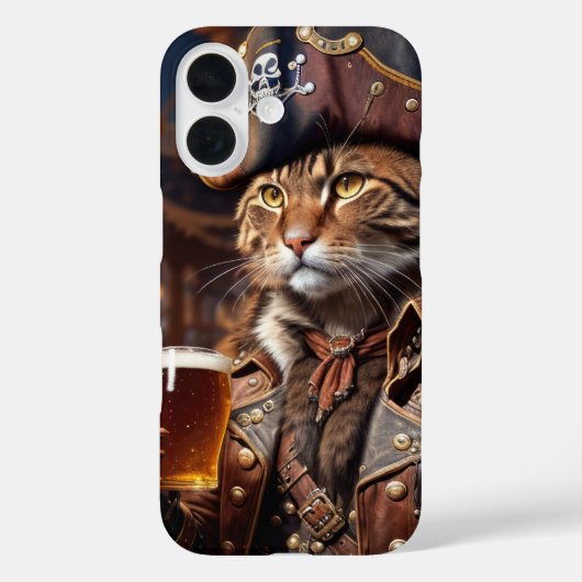 ビールを飲む海賊猫 Case-Mate iPhoneケース (裏面)