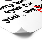 ビールを飲む目しかおもしろい持たないデザイン ポスター (角)