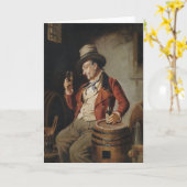 ビールを飲む老人絵画たち カード (黄色い花)