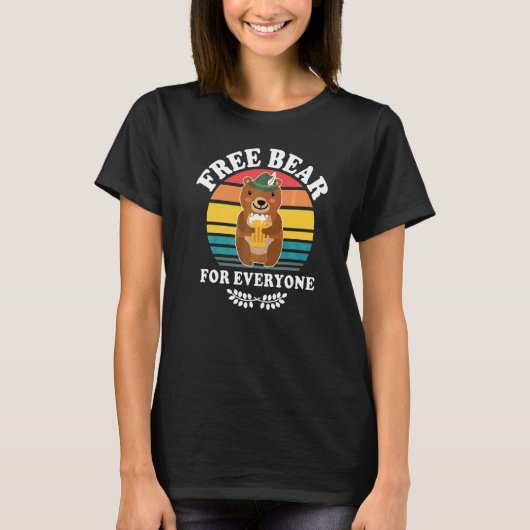 ビールを飲む飲む飲むビール飲み熊  Tシャツ (正面)