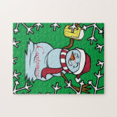 ビールを飲む飲雪だるまサンダー_コーブ ジグソーパズル (横)