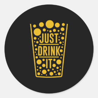 ビールを飲む ラウンドシール