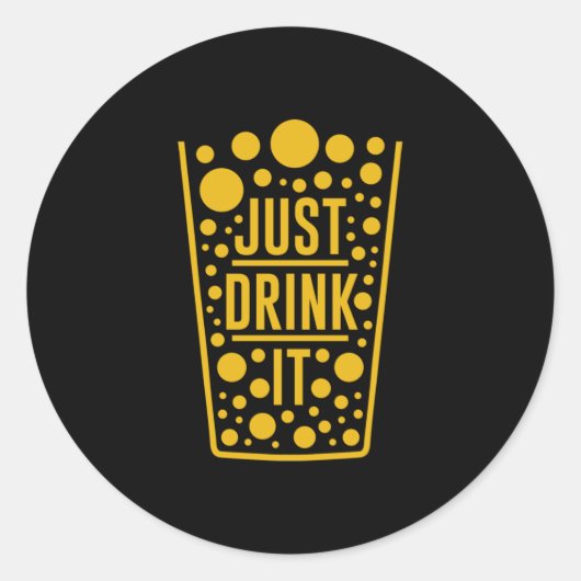 ビールを飲む ラウンドシール (正面)
