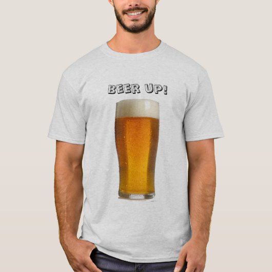 ビールを飲む Tシャツ (正面)