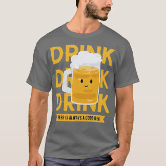ビールを飲む Tシャツ