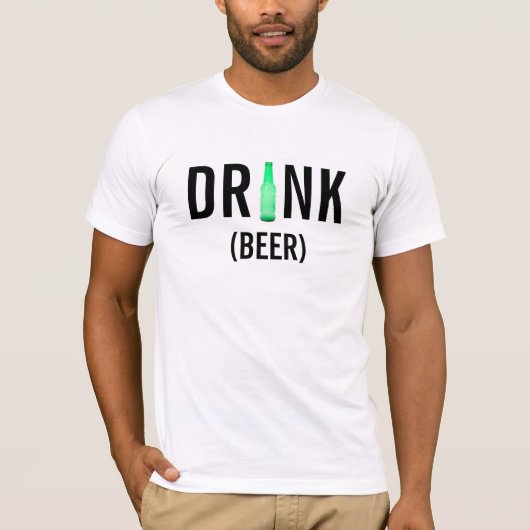 ビールを飲む Tシャツ (正面)