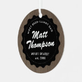 ビールを飲めないパパカスタムフォトビールクリスマス メタルオーナメント (正面左)