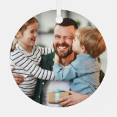 ビールを飲めないパパカスタムフォトビールクリスマス メタルオーナメント (裏面)