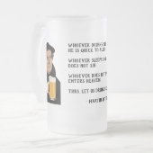 ビールを飲めマルティン・ルーサー フロストグラスビールジョッキ (正面左)