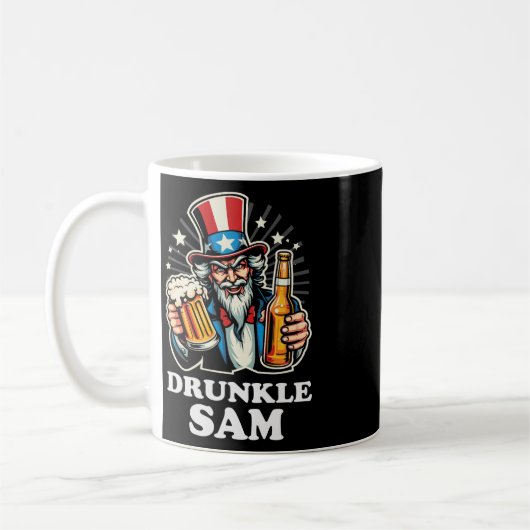 ビールを飲んだおじさん 4th+July+Uncle+Sam+Beer コーヒーマグカップ (左)