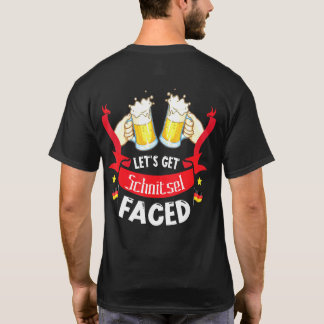 ビールを飲んでシュニッツェルフェイスになろう ハッピーオクトバ Tシャツ