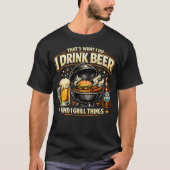 ビールを飲んでバーベキューTシャツ Tシャツ (正面)