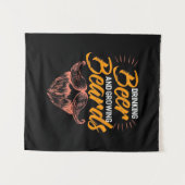 ビールを飲んでヒゲを伸ばす タペストリー (正面(横))