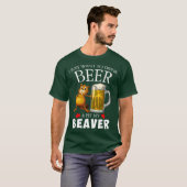 ビールを飲んでビーバーを飼いたい Tシャツ (正面フル)