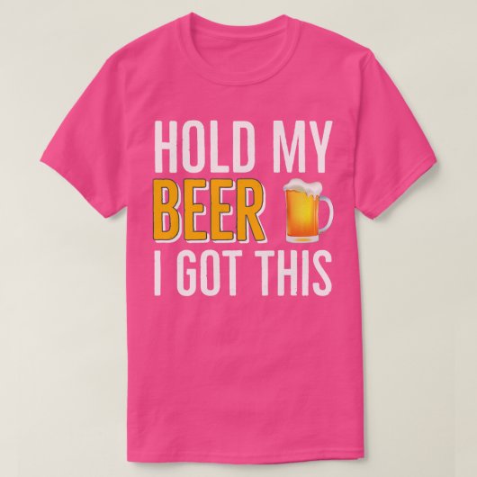 ビールを飲んでビールを持って来得い Tシャツ (デザイン正面)