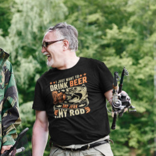 ビールを飲んで棒を引っ張りたい トライブレンドTシャツ
