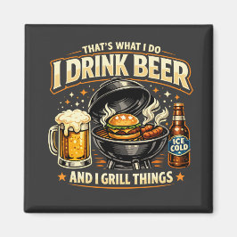 ビールを飲んで物を焼くマグネット マグネット