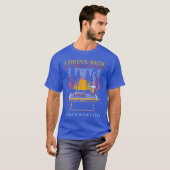 ビールを飲んで物を焼く おもしろバーベキュー ビー Tシャツ (正面フル)