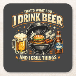 ビールを飲んで物を焼く コースター