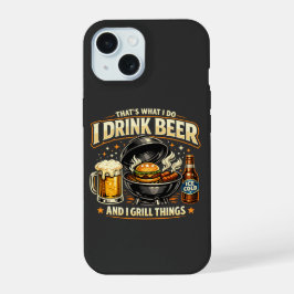 ビールを飲んで物を焼く iPhone 15 カー 15ケース