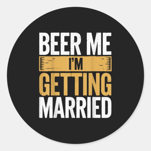ビールを飲んで結婚 ラウンドシール (正面)
