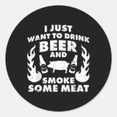 ビールを飲んで肉を吸いたい!バーブグリル ラウンドシール (正面)