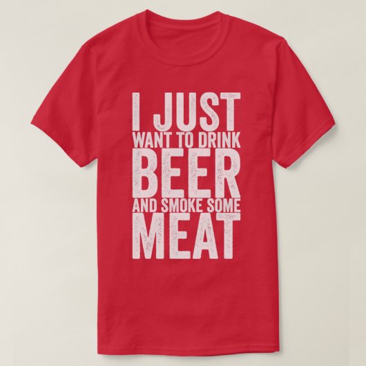 ビールを飲んで肉を吸いたい Tシャツ (デザイン正面)