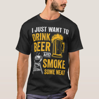 ビールを飲んで肉を吸いたい Tシャツ