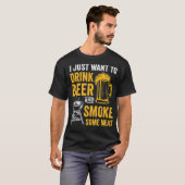 ビールを飲んで肉を吸いたい Tシャツ (正面フル)