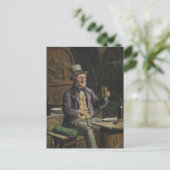 ビールを飲絵画む ポストカード (スタンド正面)